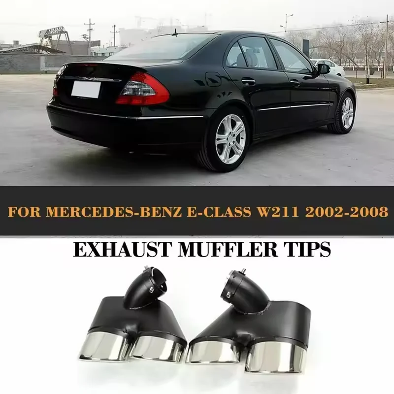 Car Exhaust Pipe System For Mercedes Benz W211 E Class E240 E280 E320 E350 E430 E500 E63 Stainless Steel Exhaust Tip Muffler Tip