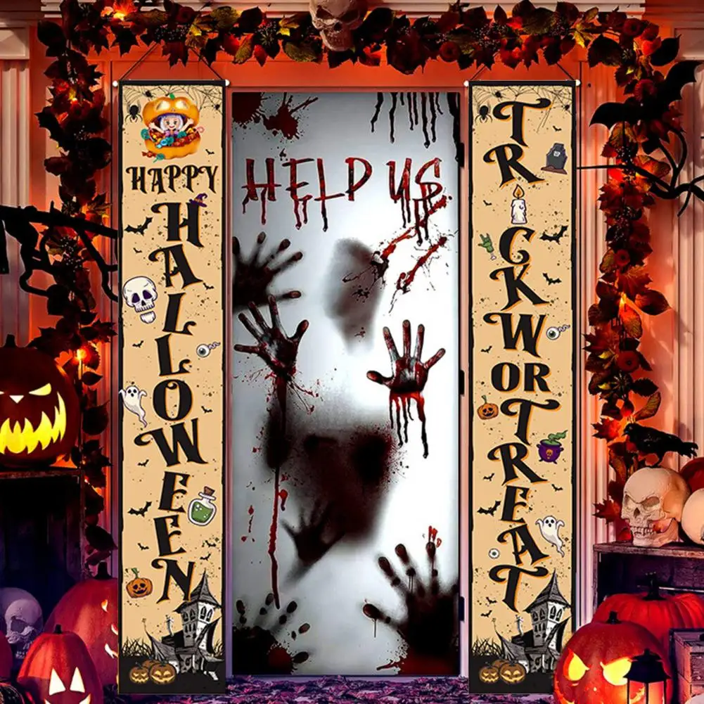 

Halloween Decorations Halloween Spooky Halloween Decorations Haunted House Pumpkin Pattern Door Banners Trick or Treat for A