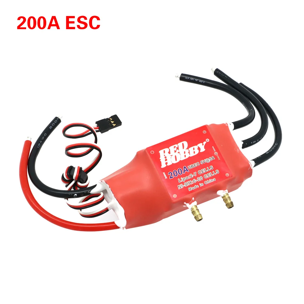 RedHobby Hélice subacuática neumática bidireccional sin escobillas refrigerada por agua ESC 80A 120A 200A para barco RC