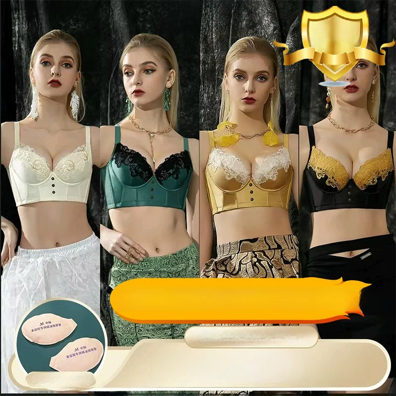 調節可能な薄型カップ刺繍入り授乳用下着-女性用-jm-zhongmai-qingi-huangfei-カラーブロック-ギャザー入りu字型カップ