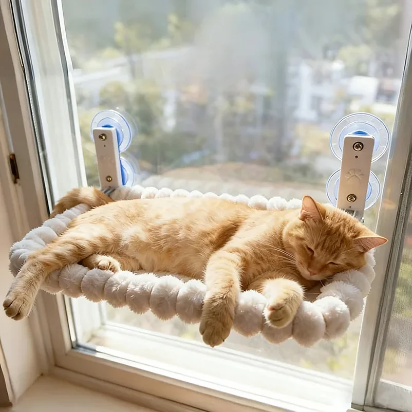 

Cat Window Hammock with Strong Suction Cups – Cozy Perch for Indoor Cats