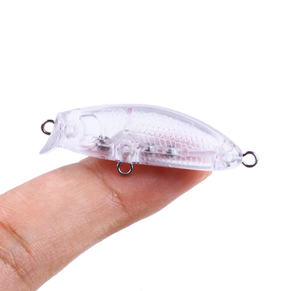 10pcs 4.2cm 2.4g Unpainted Minnow Fishing Lure Blanks Clear DIY Hard Bait Body Jerkbait Wobbler for Custom Painting/Airbrush
