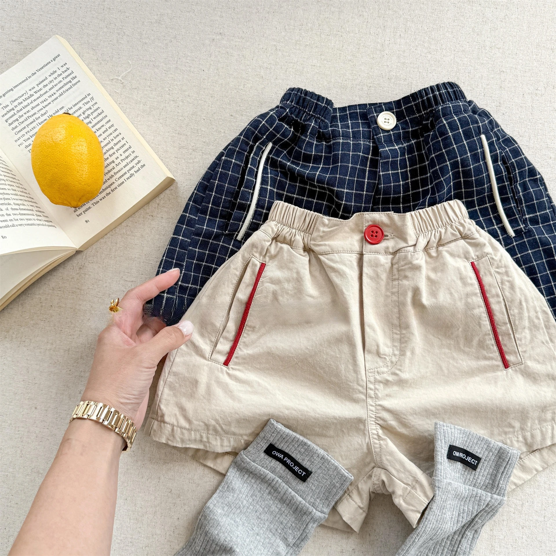 Children Shorts Summer 2026 New Plaid Girl's Pants Casual Boy's Shorts Kid's Leisure Pants  1-7Year