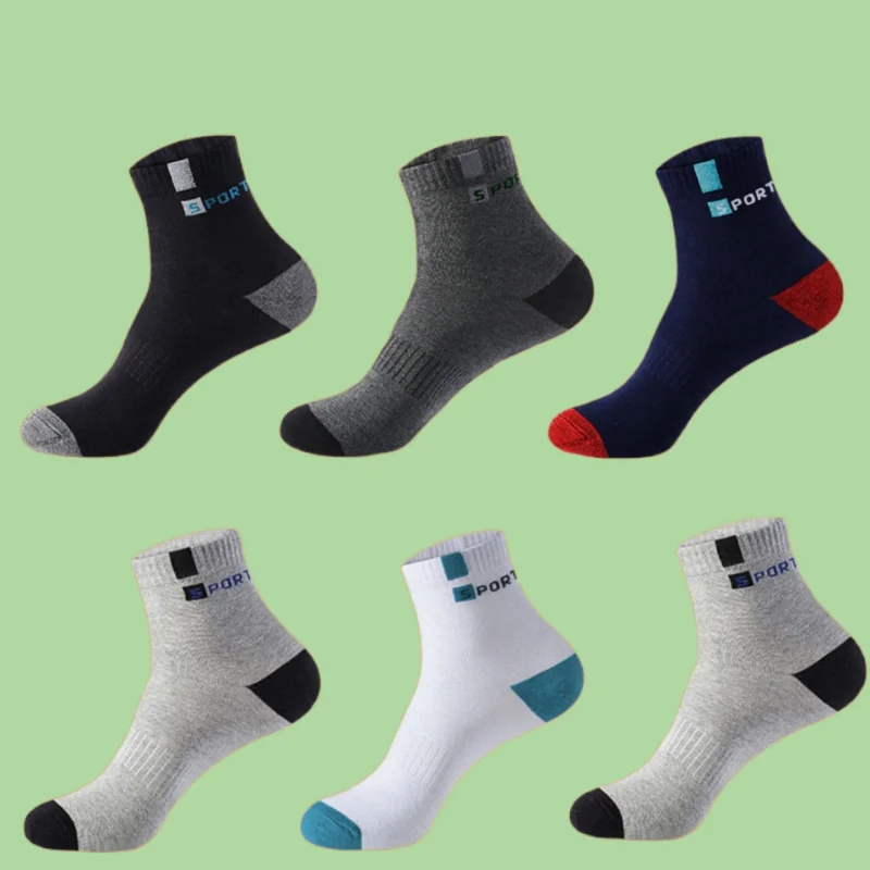 Calcetines deportivos de algodón para hombre, medias de tubo medio transpirables, informales, a la moda, para baloncesto, 5/10 pares