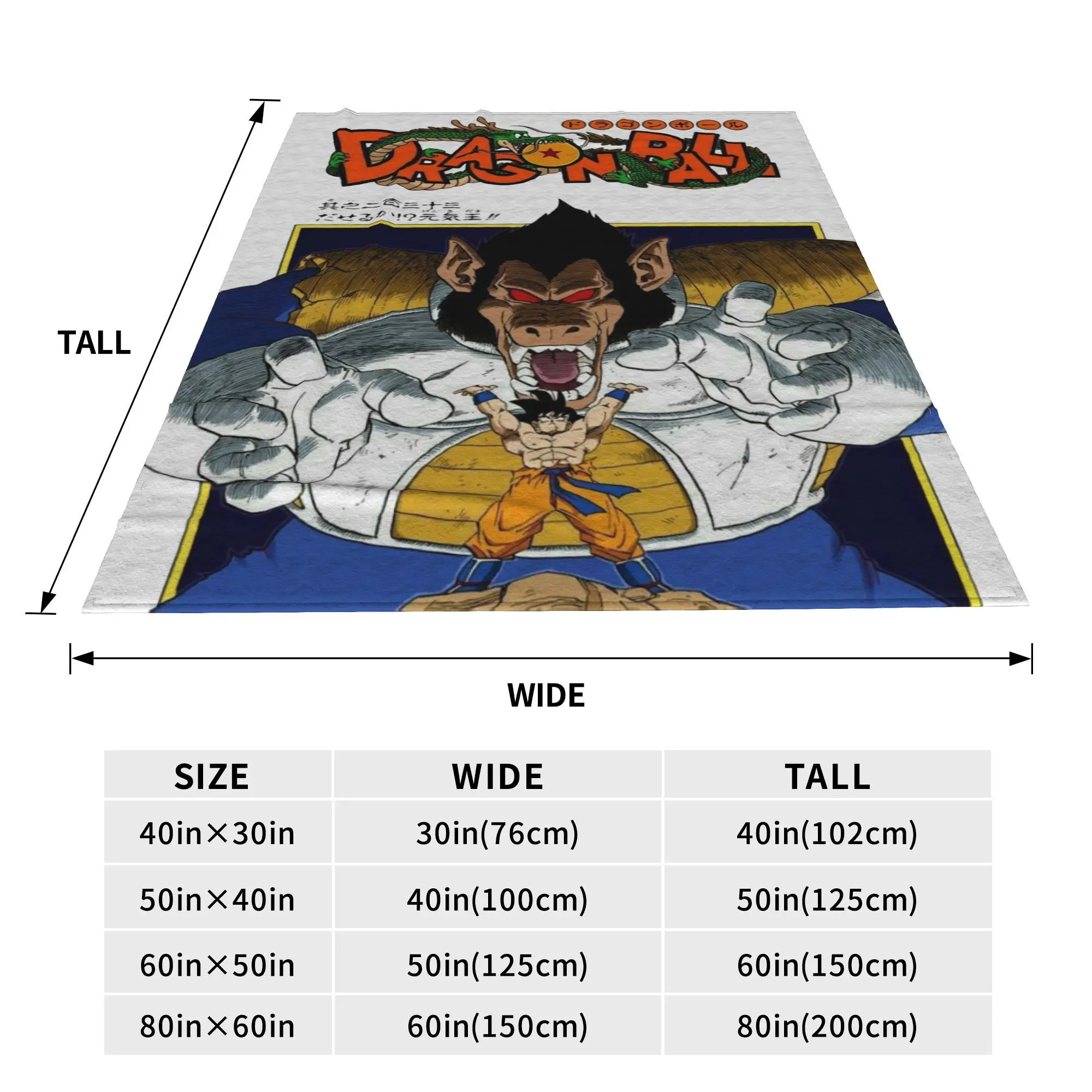 Dragon Ball Goku vs Great Ape Dekenhoes Fuzzy Gooi Dekens Zomer Airconditioning Draagbare Zachte Warme Spreien,