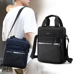 Men's Business Shoulder Bag Fashion Casual Solid Color Large Capacity High Quality Oxford Cloth Waterproof Multifunctional Bag