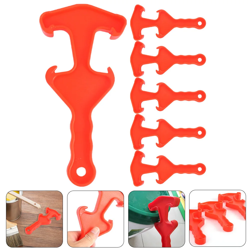 

6Pcs Bucket Opener Professional Plastic Double Sided Lid Lifter Tool for Stubborn Paint Barrel Gallon Can Pail