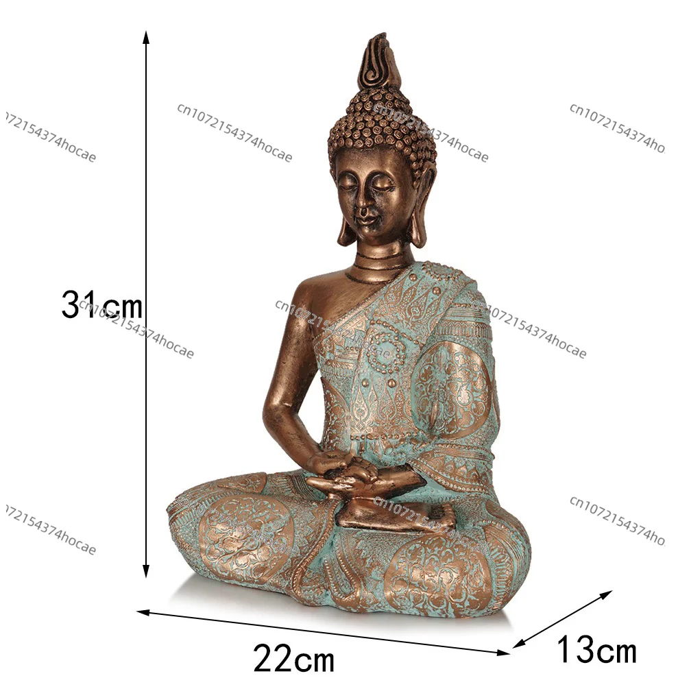 Religious resin crafts Thai seated Buddha statue Hindu god sculpture meditation living room home decoration