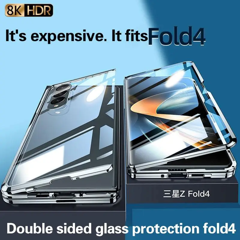 

For Samsung Galaxy z fold 4 phone case New foldable protection case Galaxy z flod 4 Foldable transparent double-sided glass