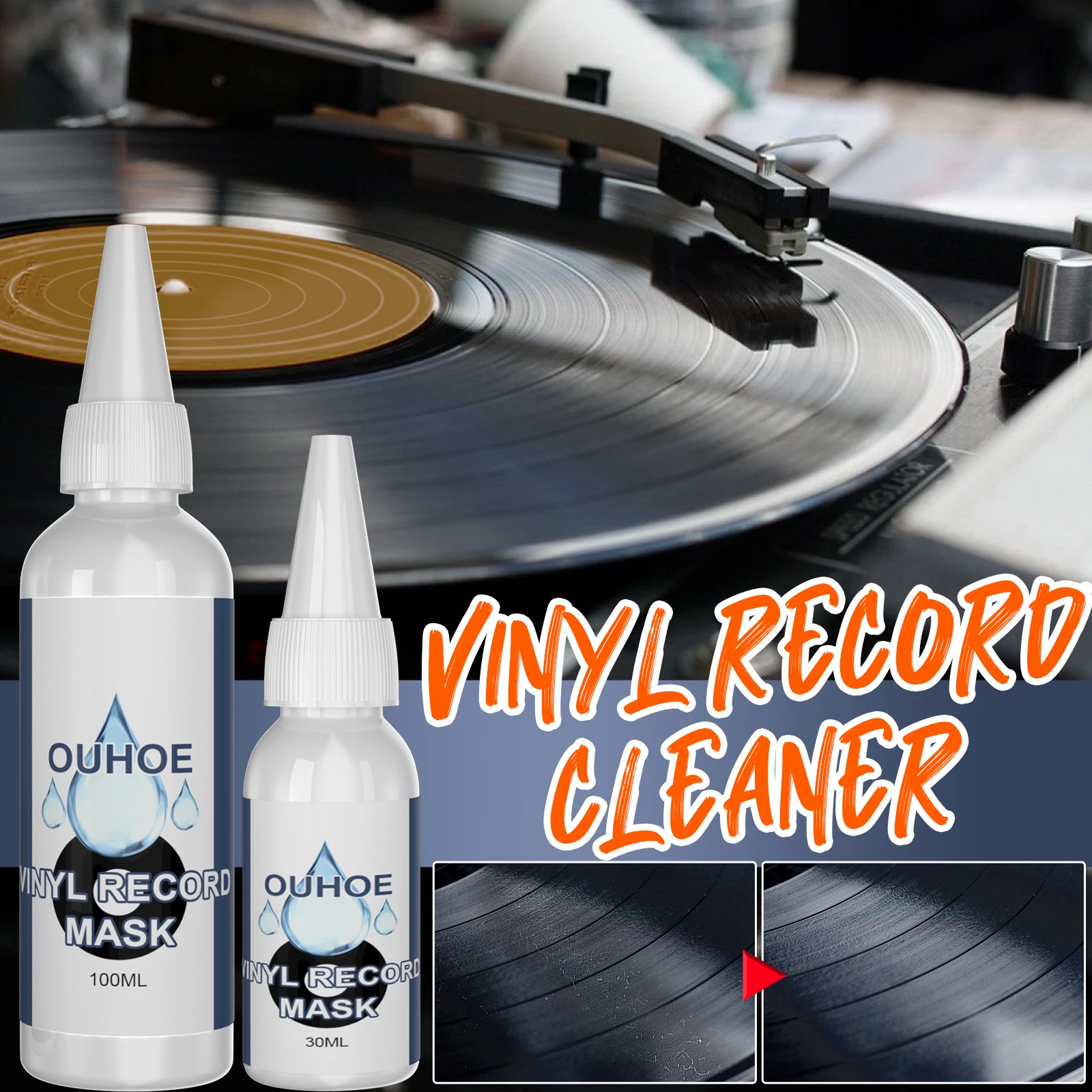 30ml vinyl record Professional cleaning liquid Dust removal Anti-static spray Dishwashing water anti-static carbon fiber