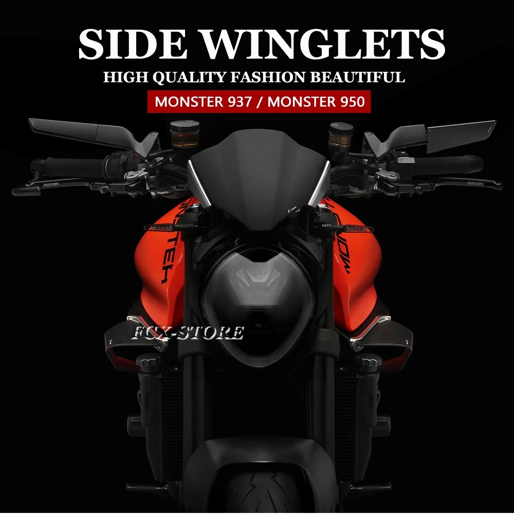 For DUCATI MONSTER 937 SP Monster 937 Plus Monster937 Monster950 MONSTER 950 Motorcycle Flank Wing Fairing Winglet Spoiler Hood