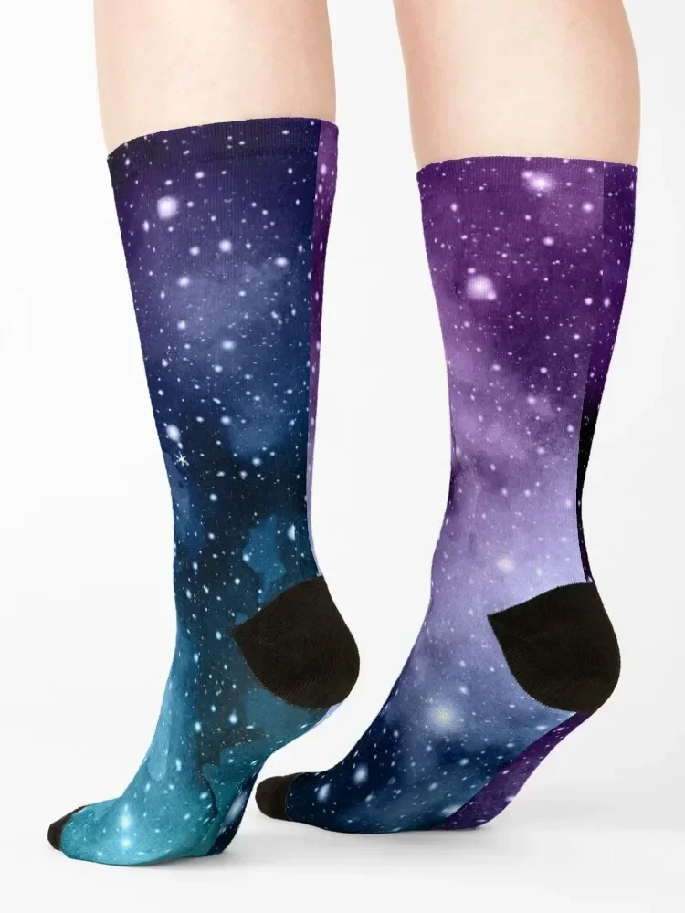 Lila blaugrüne Galaxie Nebula Dream # 2 # Dekor # Art Socken Weihnachten Sommer transparente Retro-Socken Damen Herren