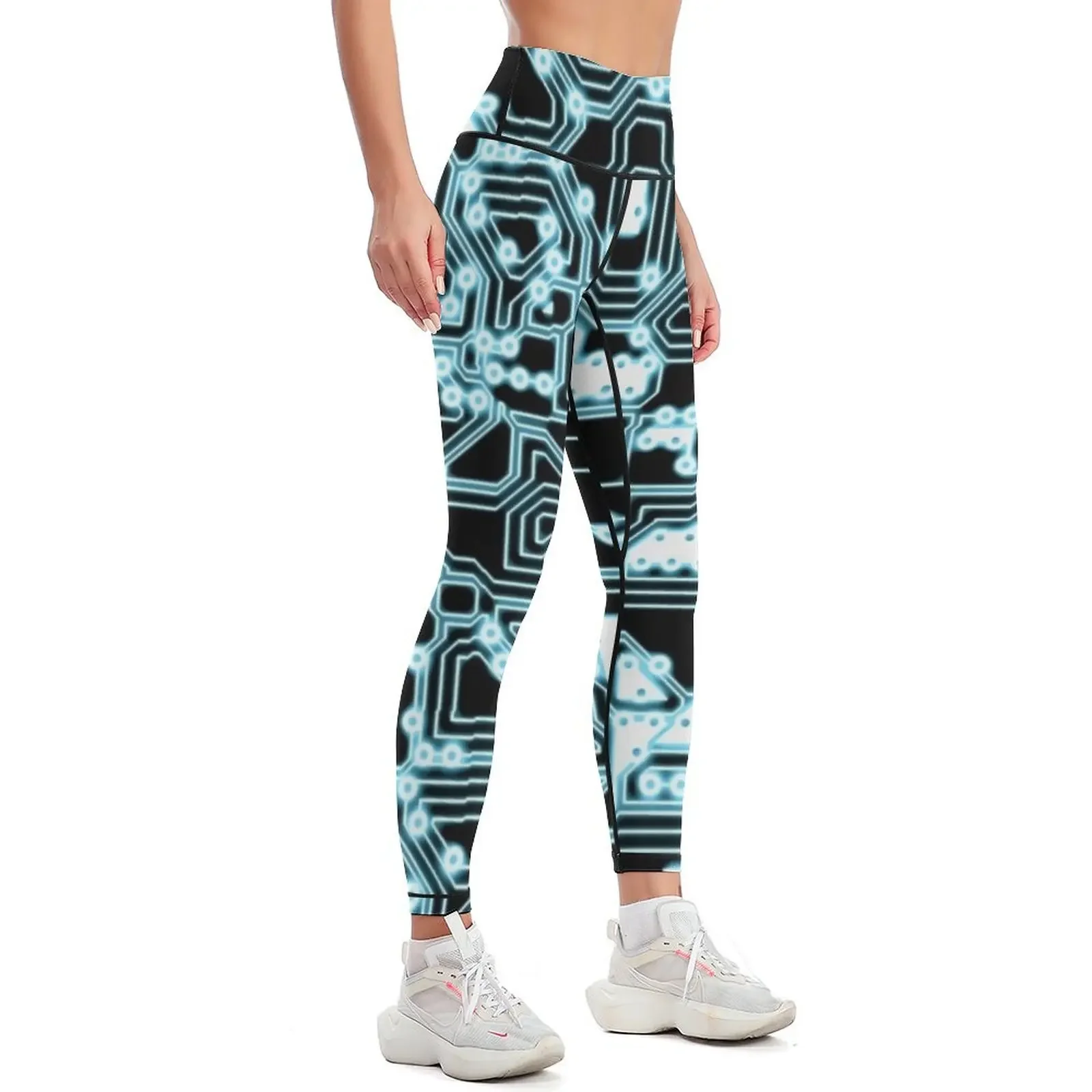 Electron - glowing circuits Leggings sports woman gym fitness set gym Womens Leggings