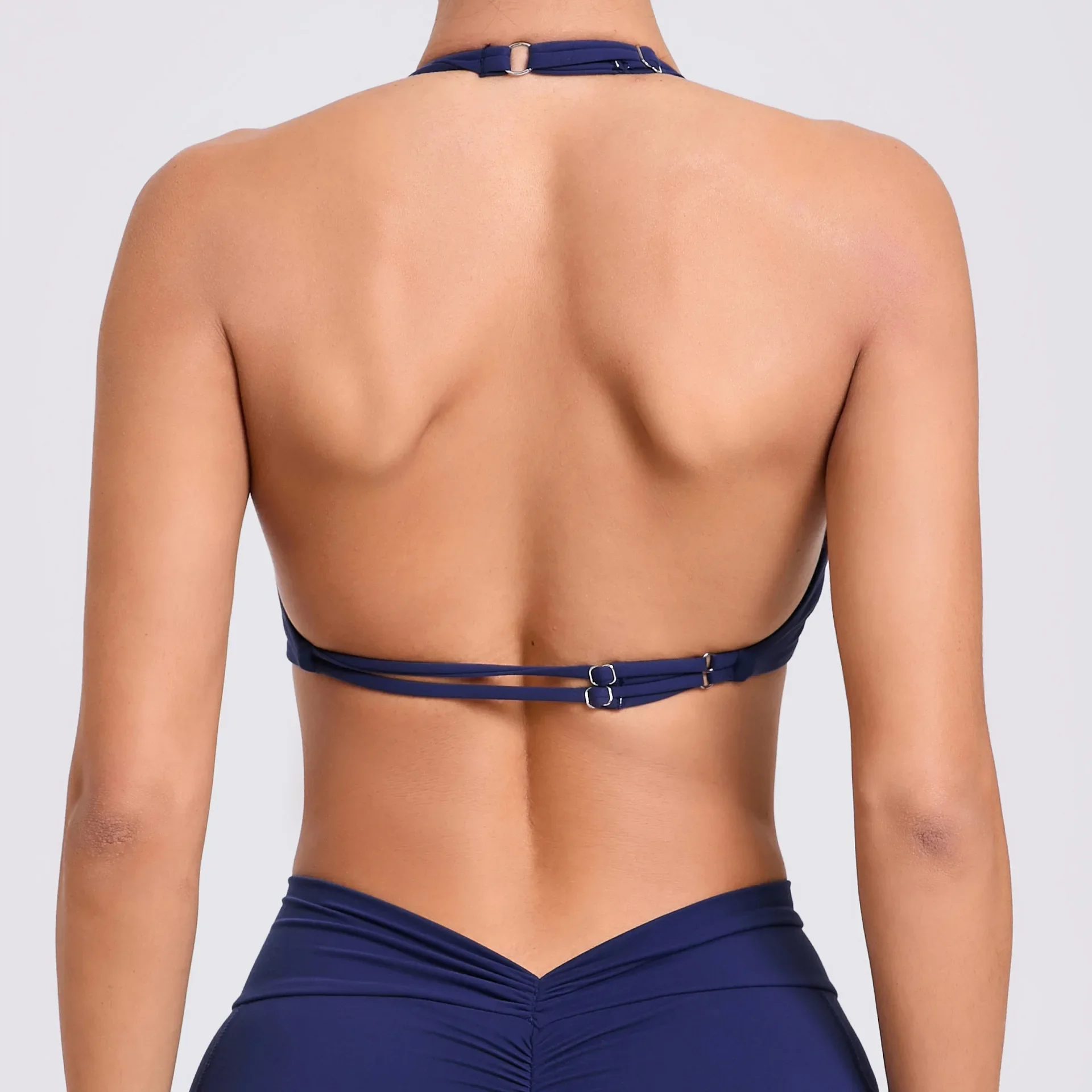 Sutiã de ginástica push up sem encosto para mulheres, alças ajustáveis apertadas, secagem rápida, esportes, top de ioga, roupa íntima, top de ginástica, roupa de treino