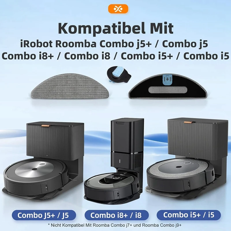 Cleaning Set For Irobot Roomba Combo I8+/I8/Combo J5/Combo J5+/Combo I5/Combo I5+ Autom Suction Mop Robot Washable Mop