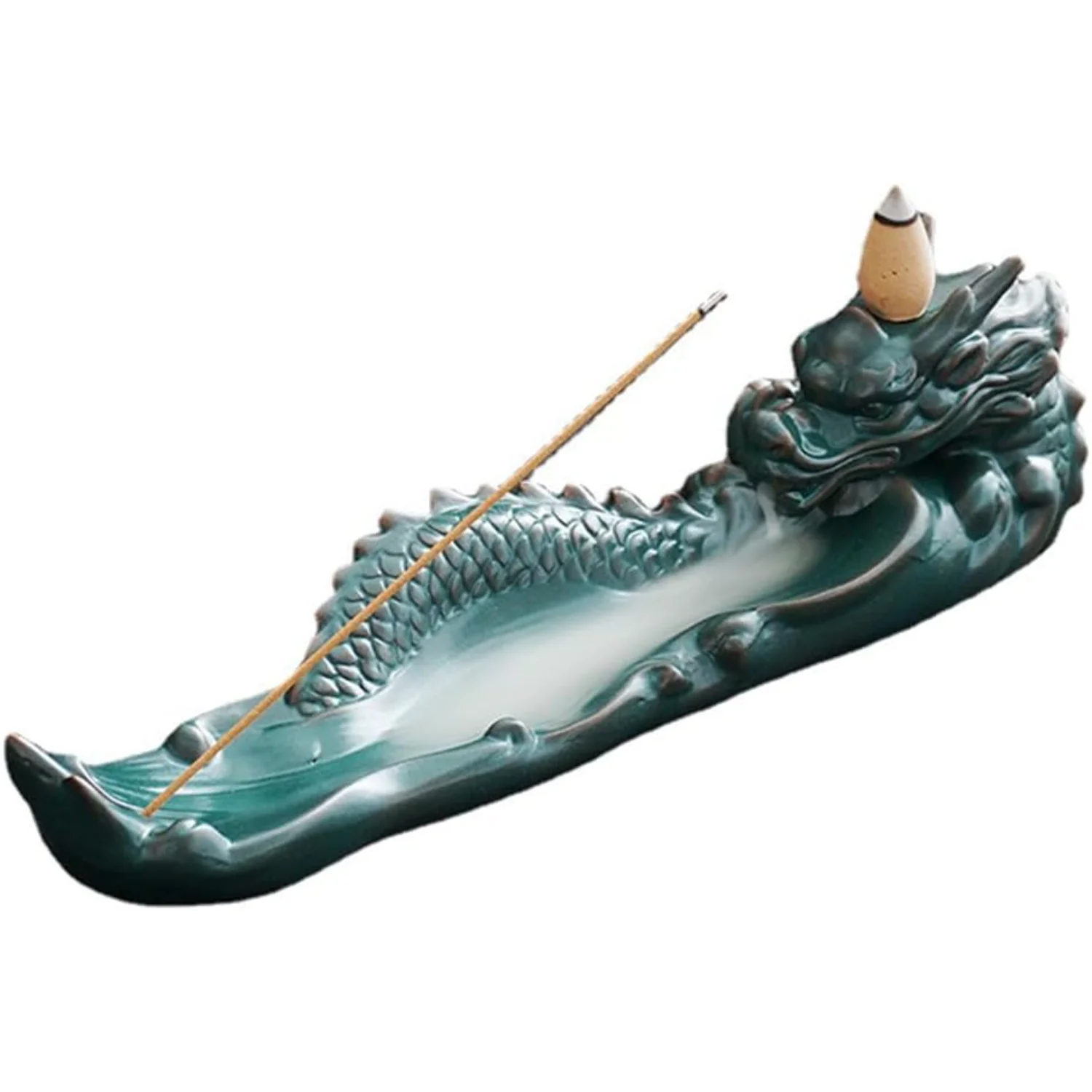 Ceramic  Holder Dragon  Burner for Sticks with  Backflow  Burner Perfect for Aromatherapy Meditation Yoga Spa Room Decor No Mess