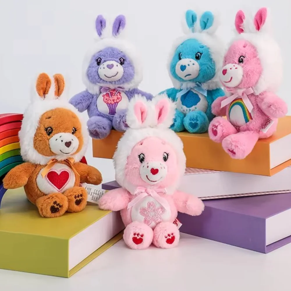 Care Bears 15cm Hasen-Plüsch-Schlüsselanhänger mit Kapuze, Kawaii Stofftier-Anhänger, Taschen- und Gepäck-Charm, Ideales Geschenk für Kinder zu Feiertagen und Geburtstagen