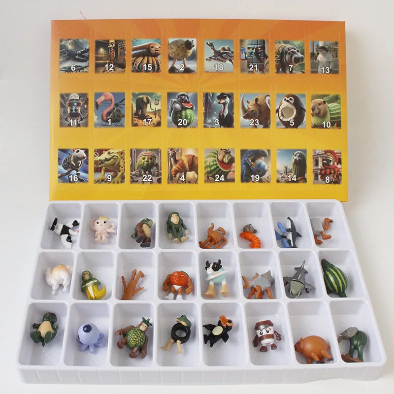 24 unids/set Tung tung Sahur Figuras ModelPVC italiano Brainrot Tun Tung Tung Sahur Figuras de acción regalo de cumpleaños regalo de Navidad