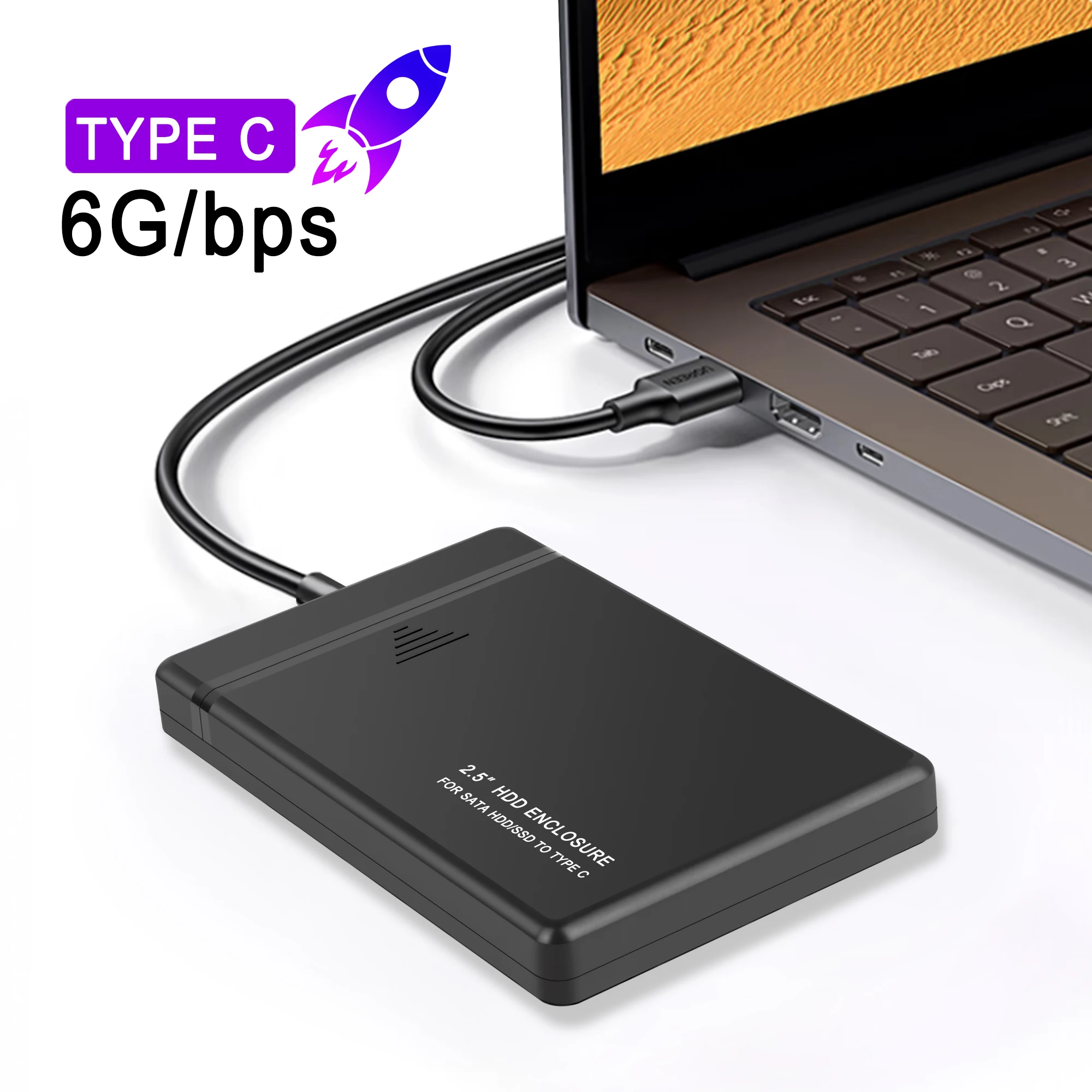 2.5インチHDDエンクロージャ SATA - USB 3.1 外付けモバイルハードドライブケース 5Gbps高速エンクロージャ SATA SSD HDDストレージケース ノートパソコンPC用