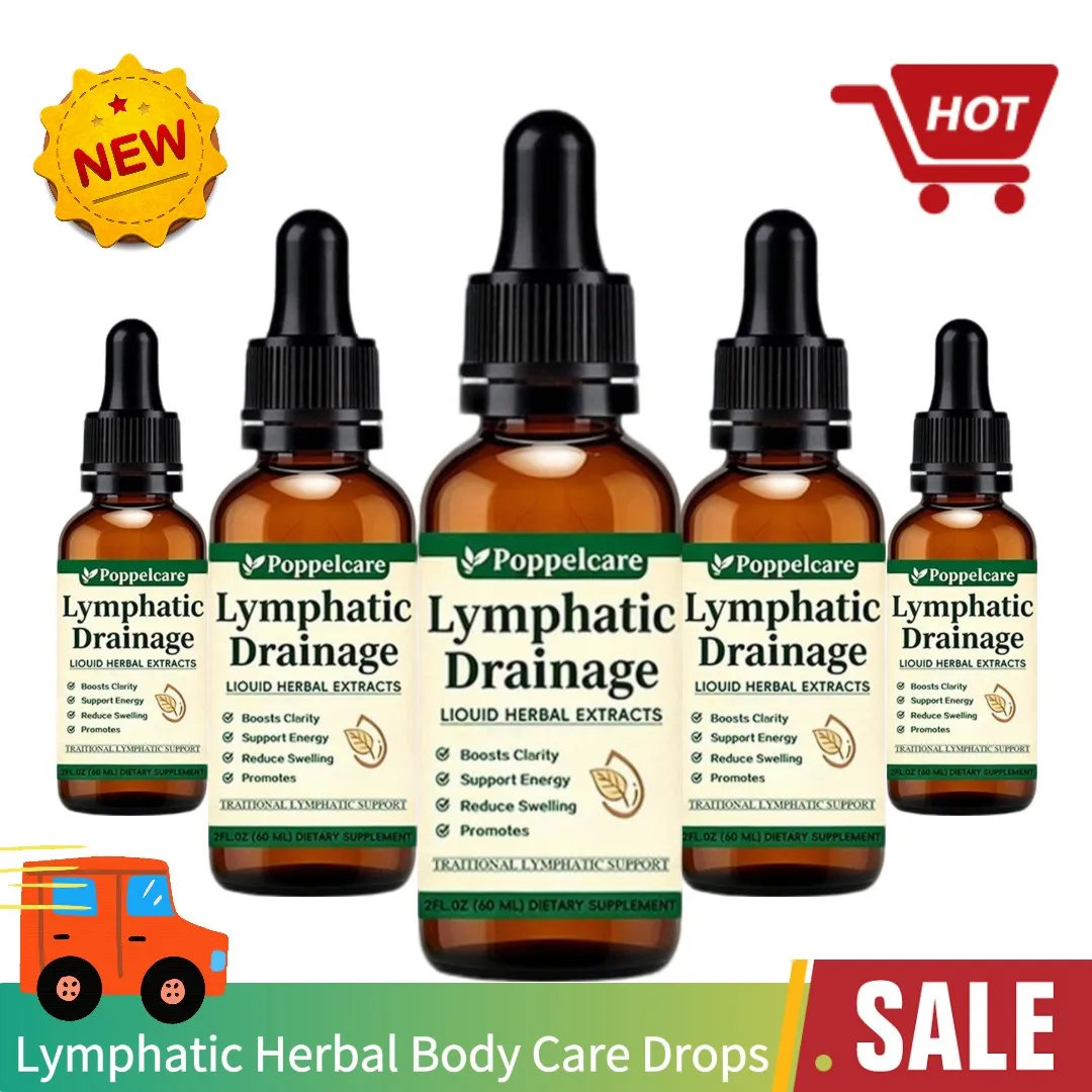 60ml Lymphatic Herbal Drops Body Care Serum Natural Dandelion Burdock Root Extract Essence Daily Fast Absorption Reduce Edema