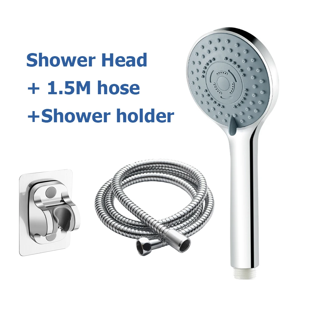 5 Modes Shower Head Set High Rainfall Massage Handheld Bath Sprayer Nozzle Shower Head With Hose Bracket Bathroom Accessories