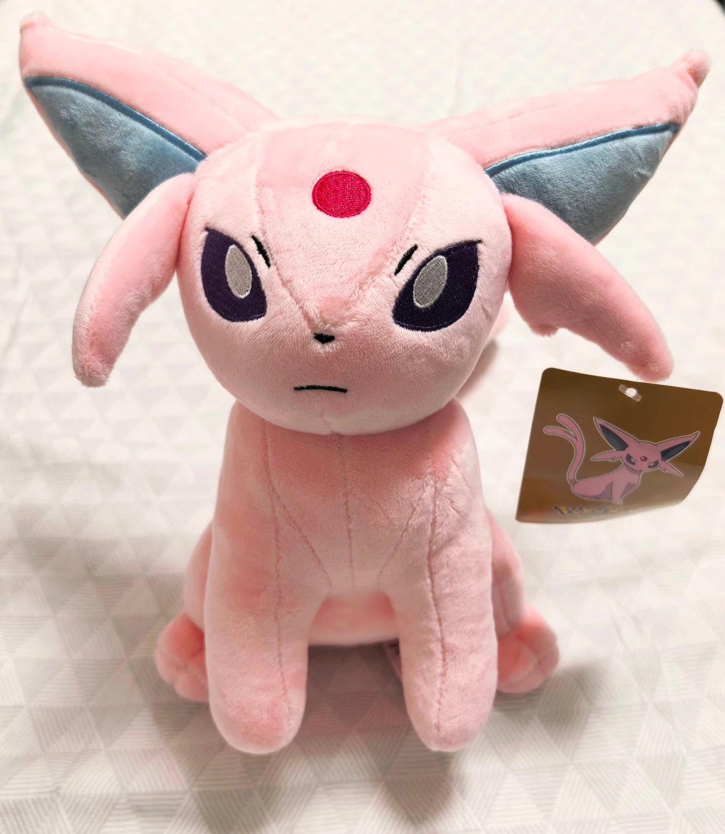 Adorably Pokemon Espeon Plush Toy Soft Pink Eeve Stuffed Animal Eevee Evolution Collectible Safe Gift for Kids and Pokemon Fans