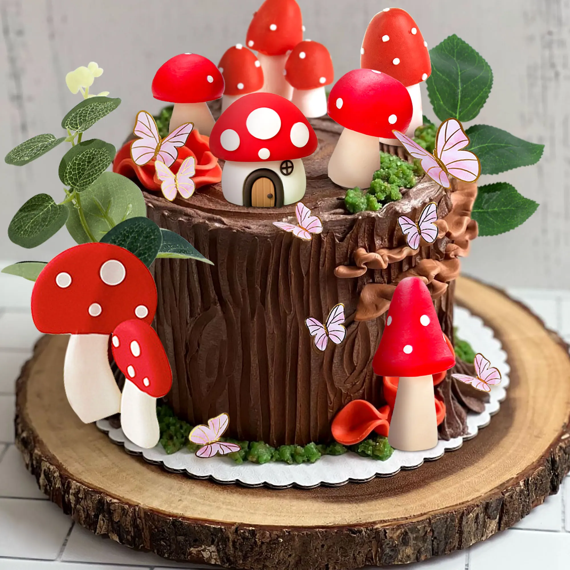 LaVenty Rosa Pilz Haus Kuchen Dekoration Pilz Kuchen Dekoration Fee Kuchen Dekoration Garten Fee Kuchen Dekoration – Detail 9