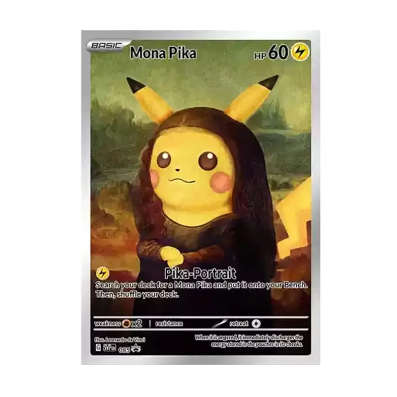 

Pokémon Pikachu Charizard Blastoise Van Gogh Starry Sky Museum Anime DIY Card Mona Lisa