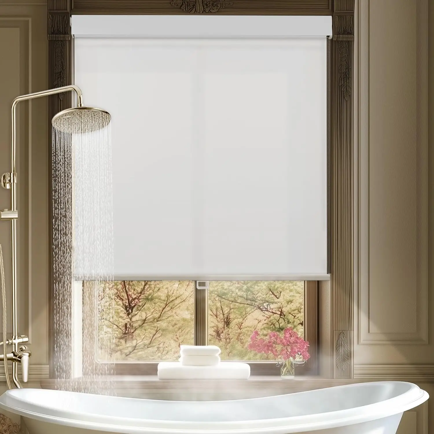 Motorized TUYA WIFI Google Home Alexa Control 100% Blackout Roller Blinds for Windows
