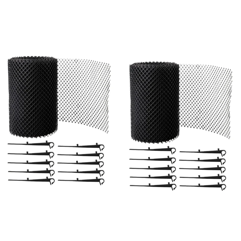 New2 Pcs Gutter Guard Mesh Gutter Downspout Splash Guard Mesh Gutter Guards Roll Leaf Guard Splash Roof Panels Fixed Hooks