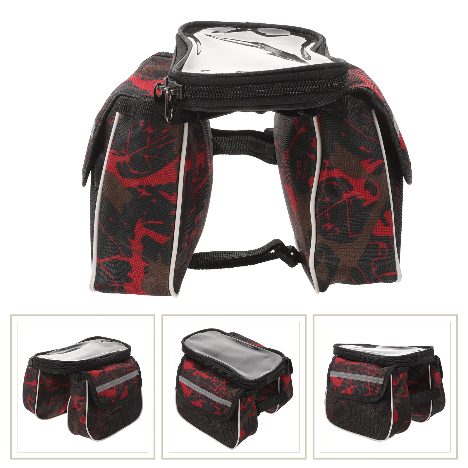 Durable Bike Frame Bag Large Top Tube Pouch Waterproof Easy Maintain Smooth Zipper Road Mountain Bicycles Front Bag