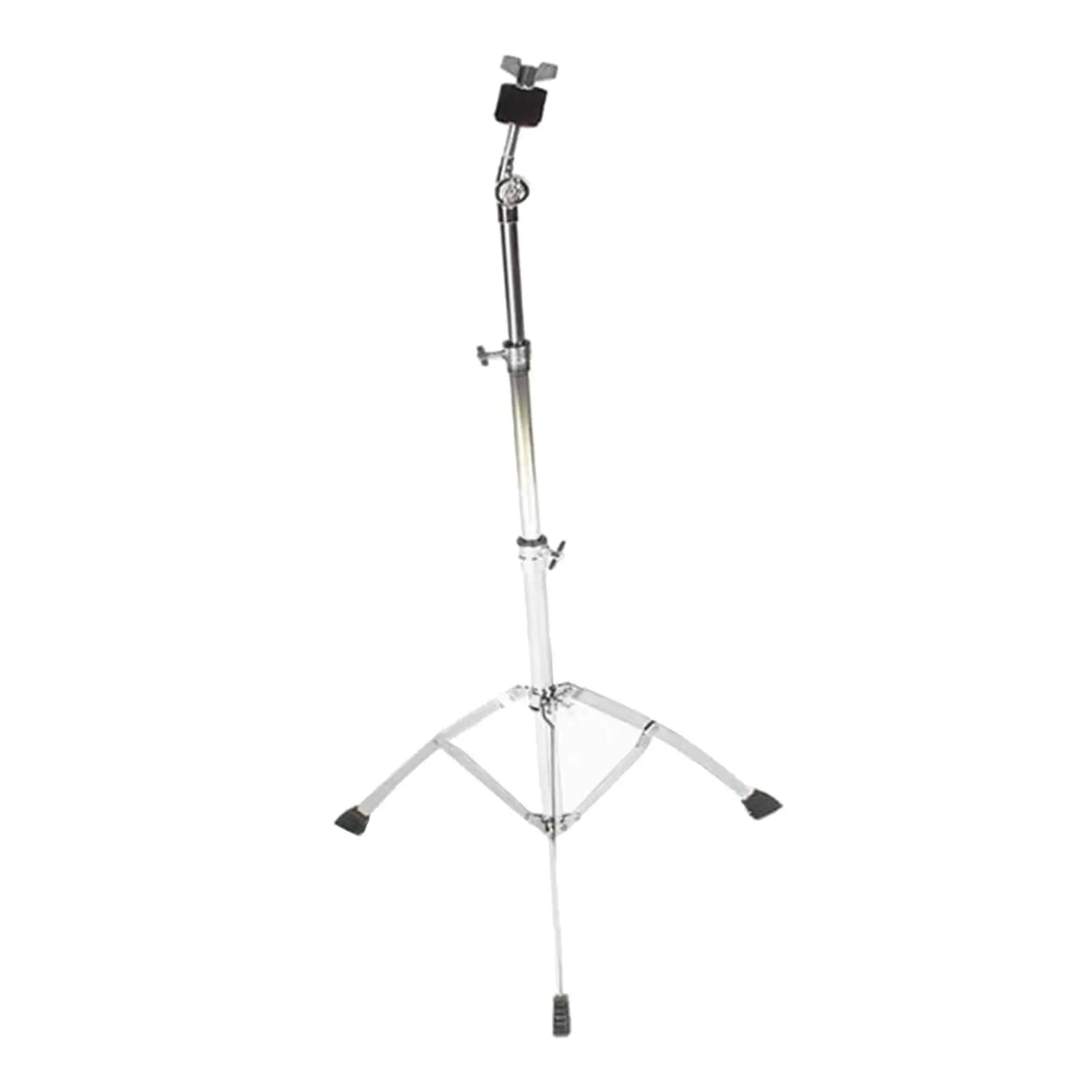 Metal Cymbal Stand Height Adjust Stretchable Legs Floor Triangle Bracket Cymbal Holder with Rubber Feet Percussion Holder Mount
