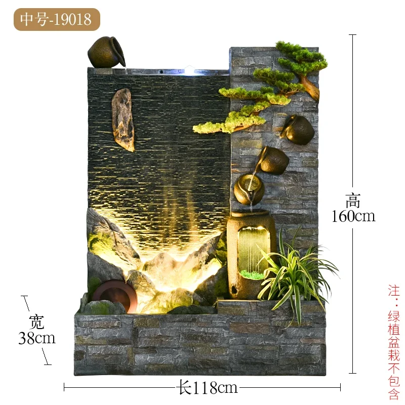 b11-landscape water wall cornucopia entrance golden toad water curtain wall store opened high-end ornaments