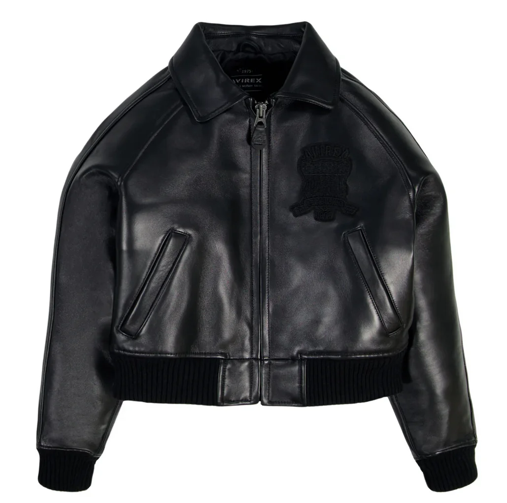 AVIREX 2025 nieuwe collectie dames Europese import lamsvacht jas top Amerikaanse maat klassieke korte lengte casual lederen jas top