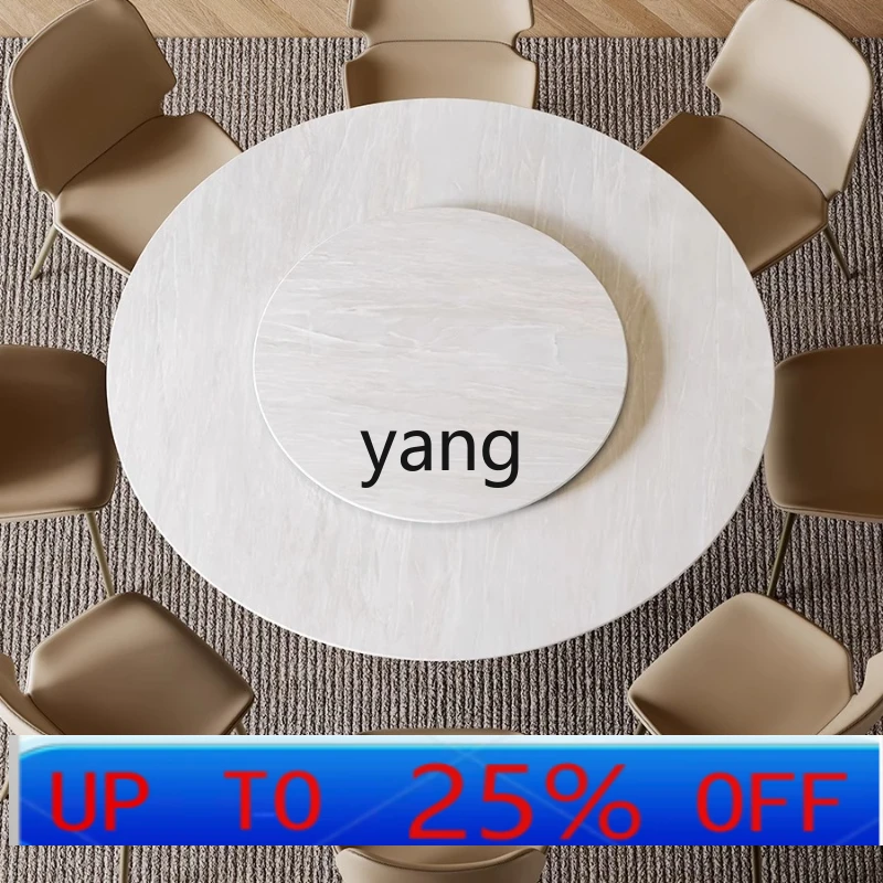 

Lmm natural marble dining table modern simple light luxury cream style round dining table