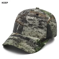 KOEP Outdoor Fishing Caps Jungle Bottomland Camouflage Baseball Cap Hunting Hat Cotton Dad Snapback Hats Bulrush Leaves KBMO7
