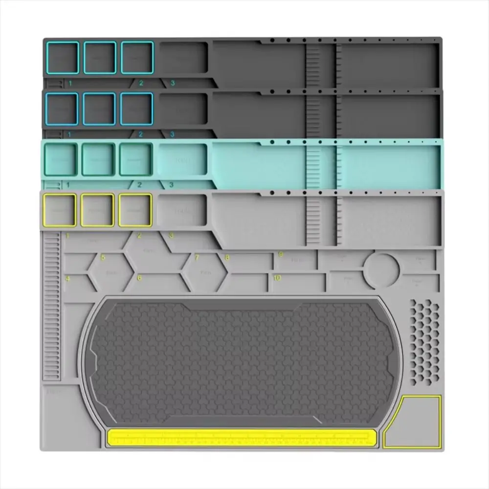 Heat Resistant Silicone Repair Mat Anti-Slip Magnetic Soldering Mat High Temperature Resistant Dual Measurement Ruler
