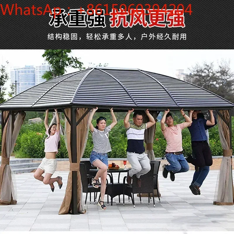 Gazebo outdoor courtyard garden pavilion antiseptic wood sun room yard awning mobile house pergola four corner tent