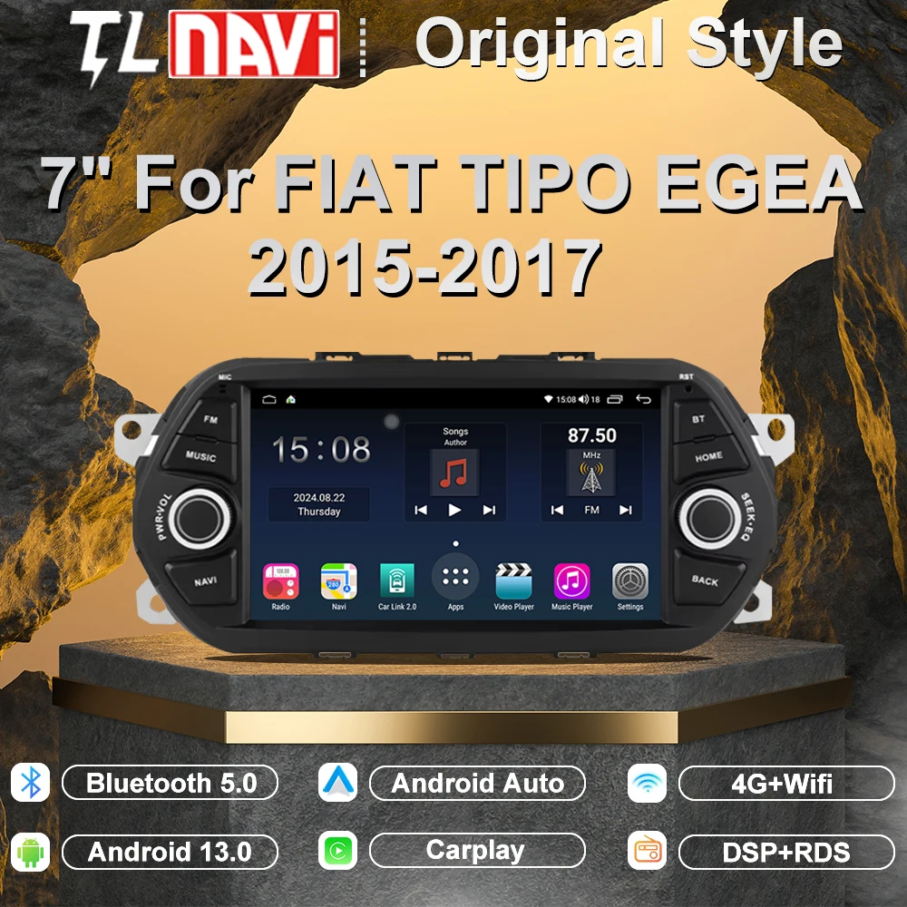 

Мультимедийный плеер Fiat Tipo Egea, экран 7 дюймов для Fiat Tipo Egea 2015, 2016, 2017, GPS-навигация, Android, автомобильное радио, поддержка Carplay, SWC