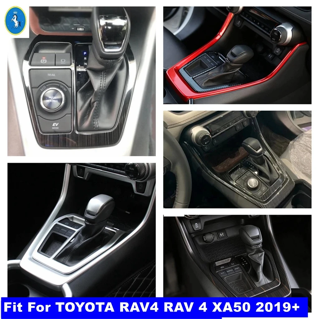 

ABS Carbon Fiber Car Interior Gear Shift Panel Frame Protect Decor Cover Trim Accessories For TOYOTA RAV4 RAV 4 XA50 2019 - 2023