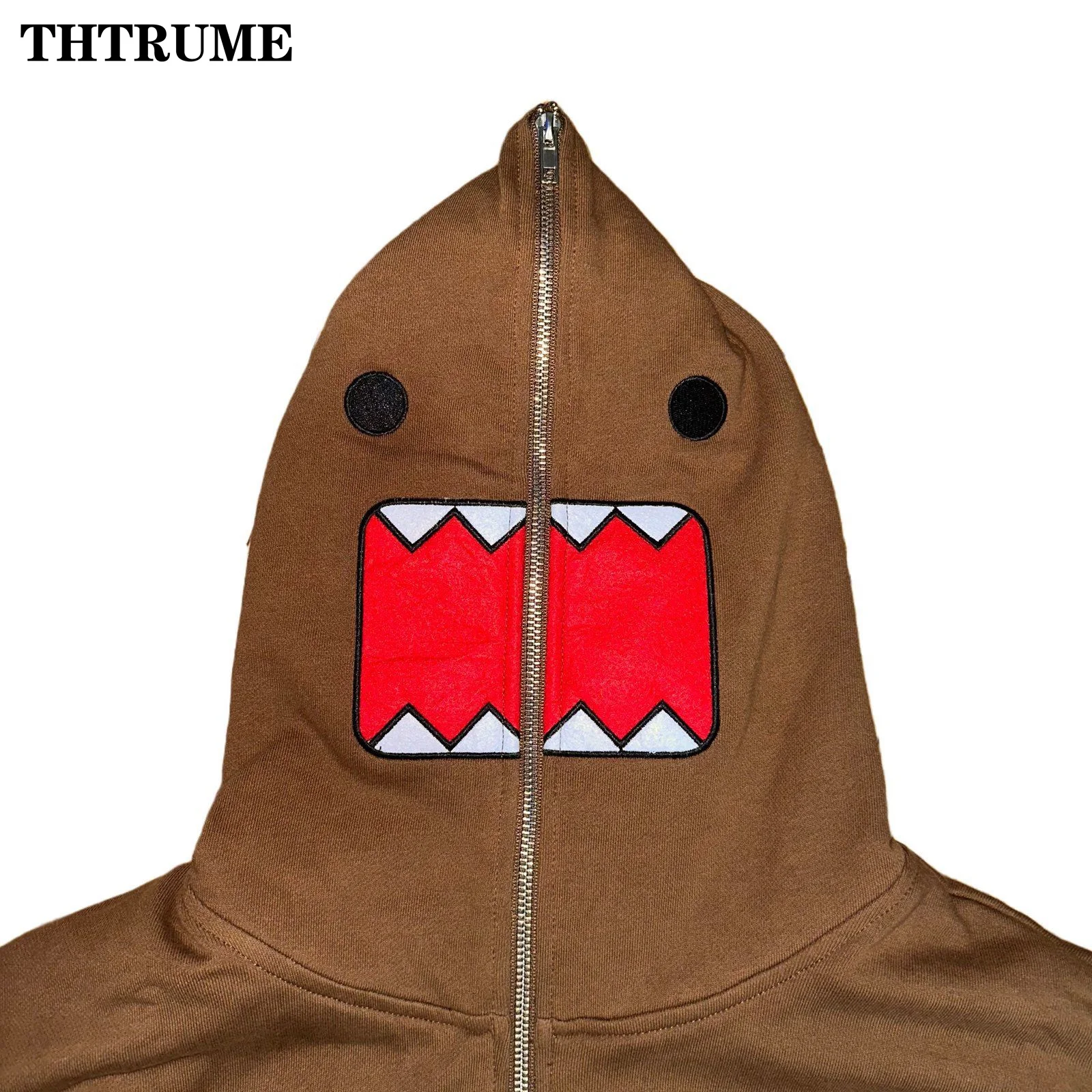 High Street Vintage Hoodies Fashion Women Autumn Winter Zipper Y2K Cartoon Print Hooded Top Casual Streetwear Gothic Sweatshirts