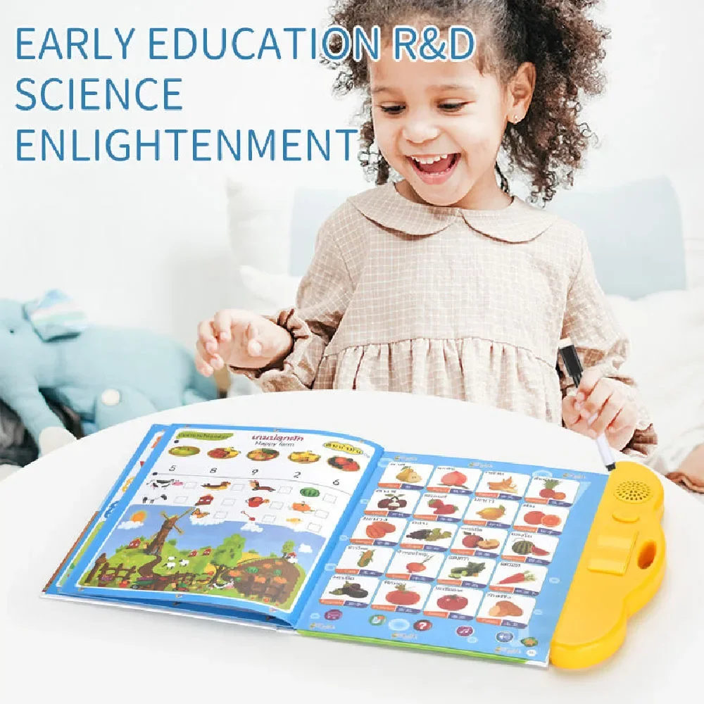 Giocattoli educativi 3 in 1 per bambini Macchina per l'apprendimento del tailandese cinese inglese con penna da lettura E-book