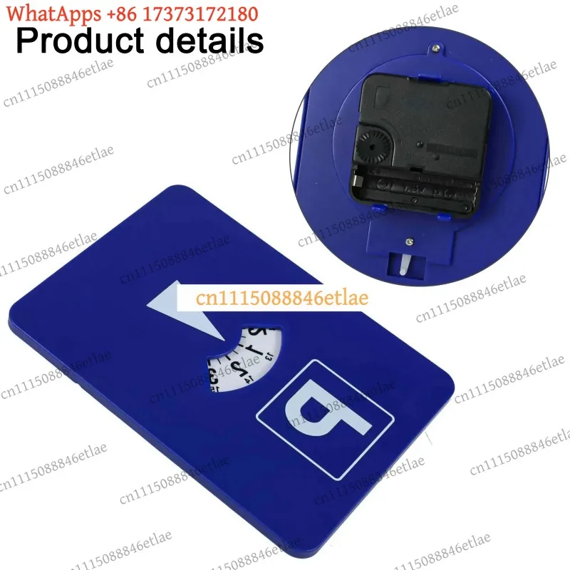 k03 Blue Plastic Portable Parking Disc Timer - Car Arrival Time Display Clock for Dashboard - Adjustable Parking Meter Disk