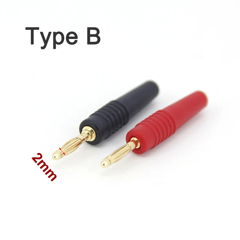 2MM Gold Plated Banana Plug socket Electrical Connector Adaptor Black/Red for Test Probes Instrument Meter A7