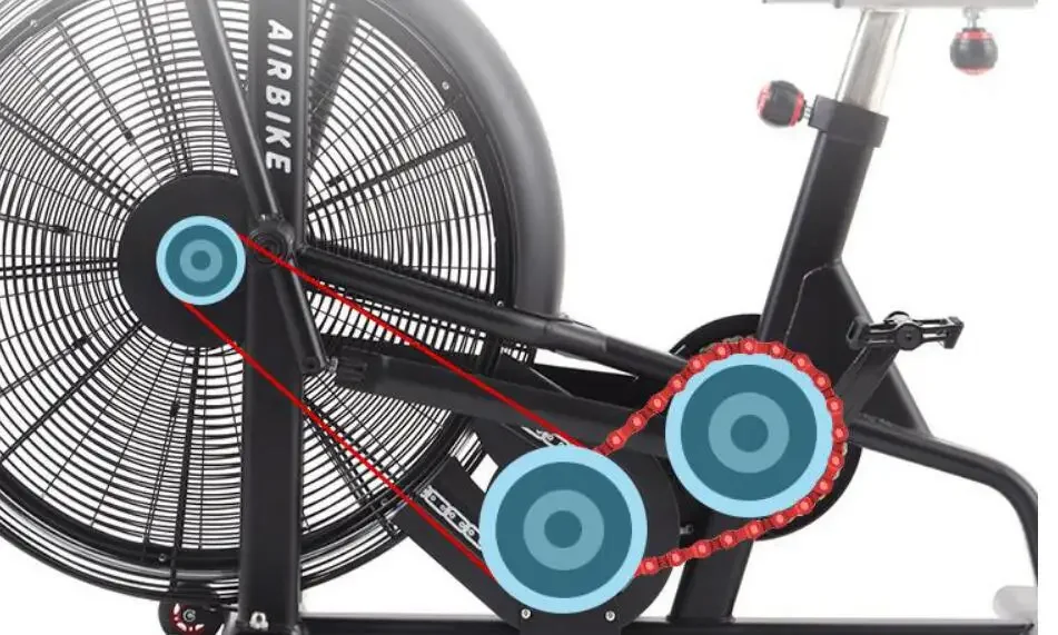 MOTION AIR BIKE, cyclette a ventaglio con resistenza illimitata e supporto per dispositivo