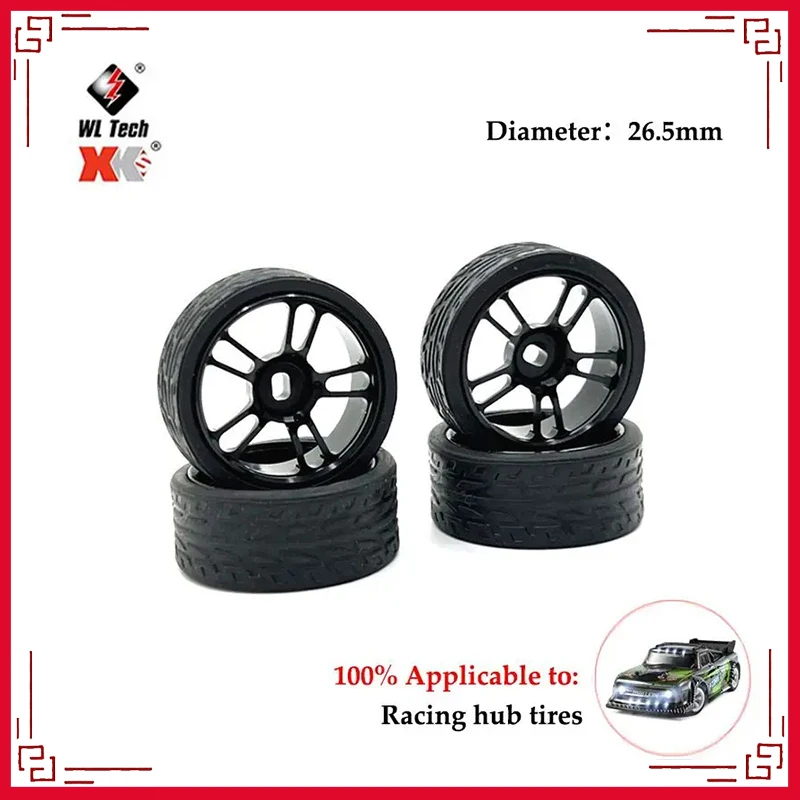 4pcs Wheel Tires Tyre Upgrade Parts Rubber Wheel Tyre Replacement RC Car Wheel Tires Accessories for Wltoys 1/28 284131 K969