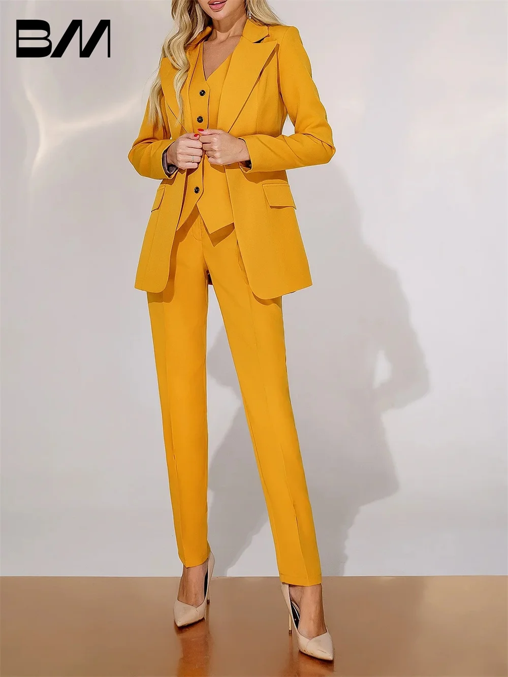 

Versatile Suit for Women,Pantsuit, Single Button Leggings, Large Lapel, Business Lady Party, Prom Dress, Fashion Customized