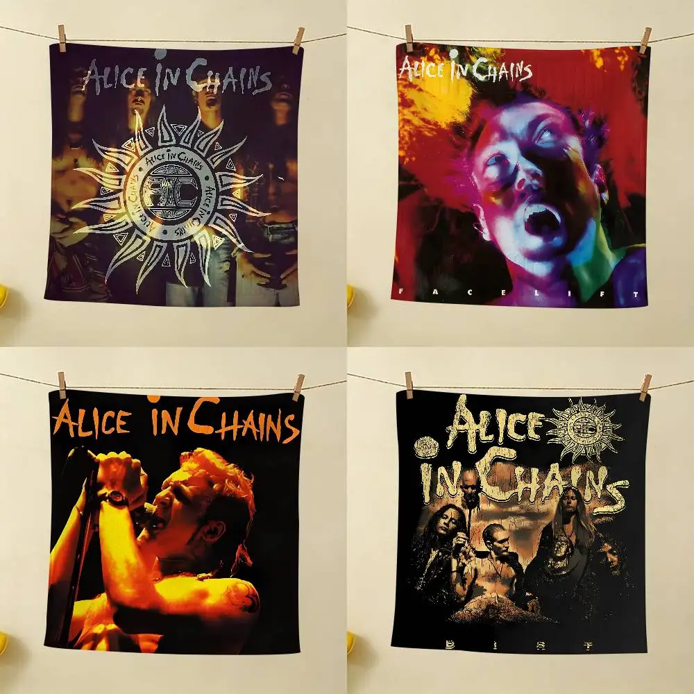 Retro A-Alice In Chains Music Hand Towel Set Natural Hypoallergenic, Soft Absorbent Quick Dry Towels For Bathroom Kitchen