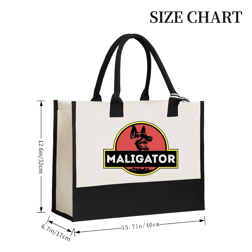 Malinois g maligator maglietta belga 2026 nova chegada moda prático espaçoso reutilizável sacola padrão impressão 2 tons pesado