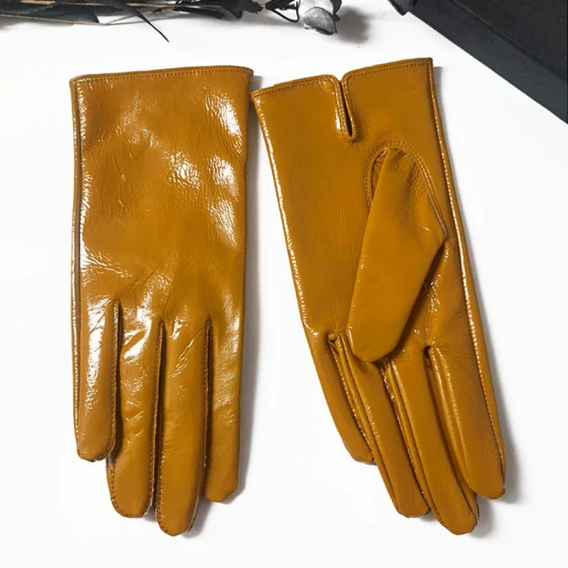 

New women's leather gloves solid color sheepskin unlined winter gloves for cold and warm